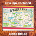 Nebraska State Map Note Card – Greetings from Nebraska