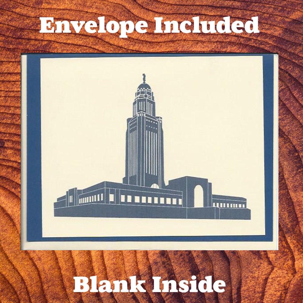 Nebraska Capitol Building Note Card - Greetings from Nebraska with Envelope
