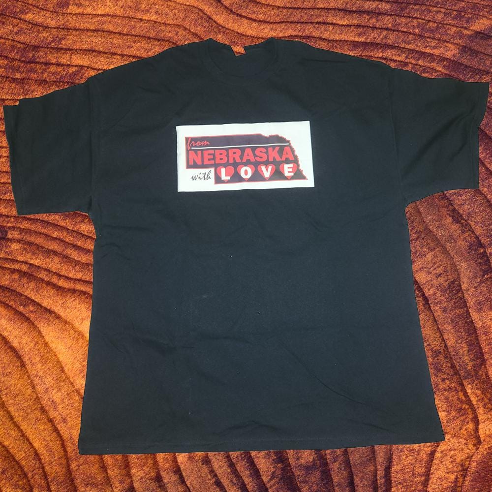 Nebraska with Love T-Shirt, State Pride Graphic Tee Cotton