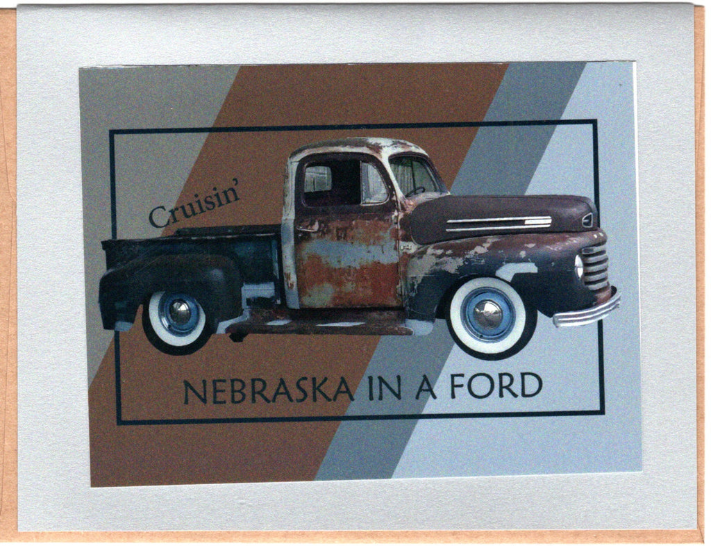 Nebraska Ford Truck Note Card – Blank A2 Card with Envelope
