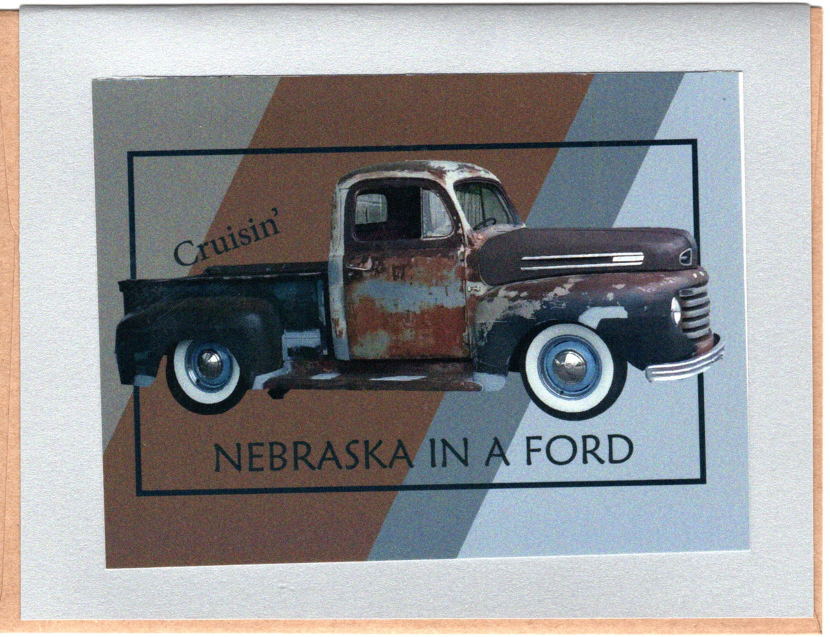 Nebraska Ford Truck Note Card – Blank A2 Card with Envelope