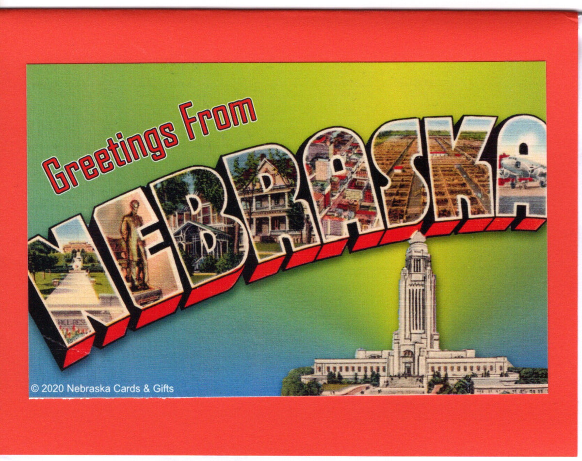 Greetings from Nebraska Note Card – Nebraska Capitol, A2 Size