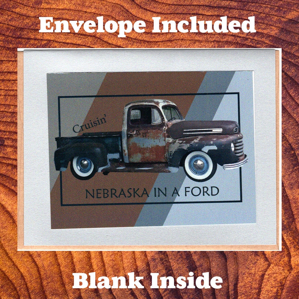 Nebraska Ford Truck Note Card – Blank A2 Card with Envelope