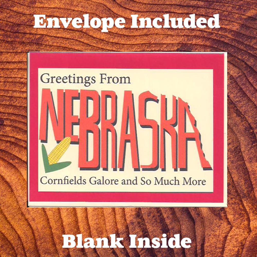 Note Card with Envelope - Greetings from Nebraska - Cornfields Galore