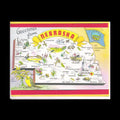 Nebraska Map Note Card with Envelope, A2 Size Stationery, Vintage State Illustration