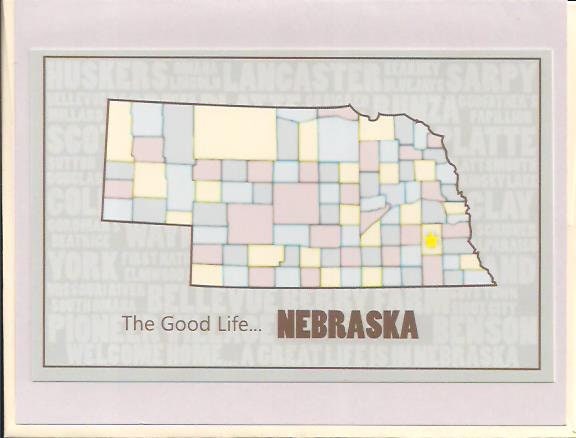 Nebraska County Map Note Card – Greetings from Nebraska