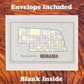 Nebraska County Map Note Card – Greetings from Nebraska