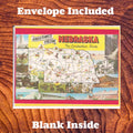 Nebraska Map Note Card – Greetings from Nebraska, Blank Inside (A2 Size)